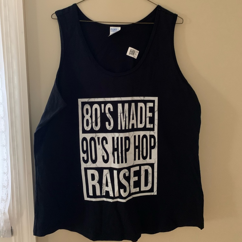 Black 80s/90s tank top w/fun slogan. New. Never worn. XXL